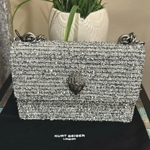 Kurt Geiger Small Shoreditch Metallic Tweed Crossbody Bag - Picture 11 of 13
